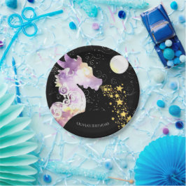 おもしろいウォーターカラードラゴン誕生日 ペーパープレート