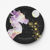 おもしろいウォーターカラードラゴン誕生日 ペーパープレート (正面)