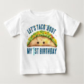 おもしろいウォーターカラーフィエスタレッツタコマイ1歳の誕生日 ベビーTシャツ (正面)