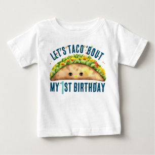おもしろいウォーターカラーフィエスタレッツタコマイ1歳の誕生日 ベビーTシャツ