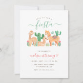 おもしろいウォーターカラーラマフィエスタ子供の誕生日 招待状 (正面)