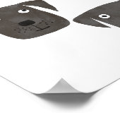 おもしろいウォーターカラーBlacラブラドールレトリエバードッグ ポスター (角)