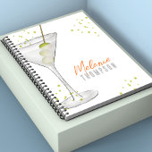 おもしろいウォーターシンプルカラーカクテルマルティニオリーブ ノートブック