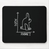 おもしろいウサギまたはアヒル、野生動物のdiptyc マウスパッド (正面)