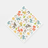 おもしろいウッドランド動物のシャワーまたはパーティー装飾 スタンダードランチョンナプキン (角)