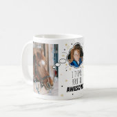 おもしろいウマ考えマ・バブル任意のペット写真 コーヒーマグカップ (正面左)