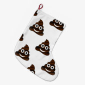 おもしろいウンチ絵文字クリスマスクリスマスストッキング ラージクリスマスストッキング (正面 (吊り時))