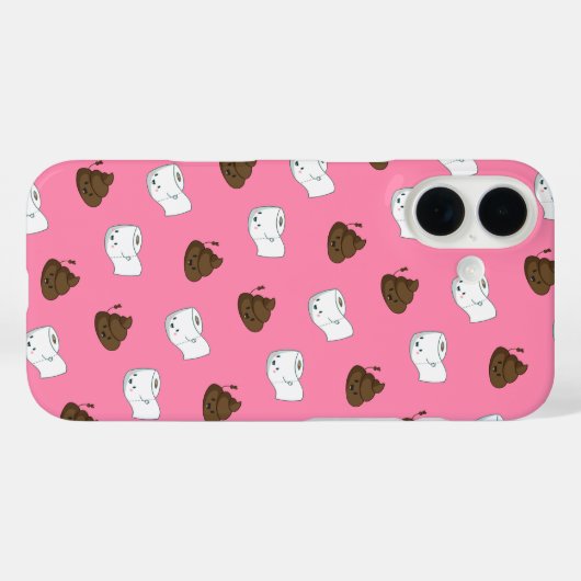 おもしろいウンチ絵文字&トイレ紙柄 Case-Mate iPhoneケース (裏面 (横))