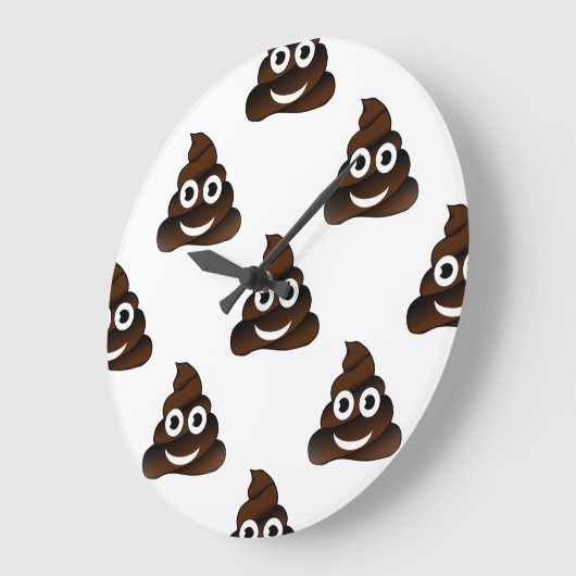 おもしろいウンチ絵文字 ラージ壁時計 (傾斜)