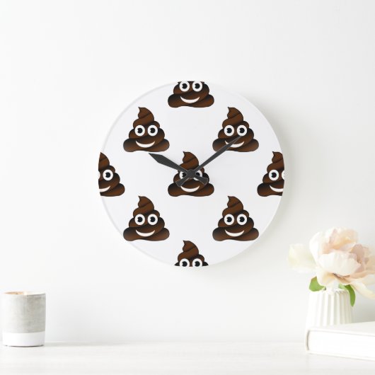 おもしろいウンチ絵文字 ラージ壁時計 (ホーム)