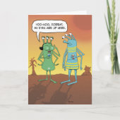 おもしろいエイリアンアイズアップアレ誕生日 カード (正面)