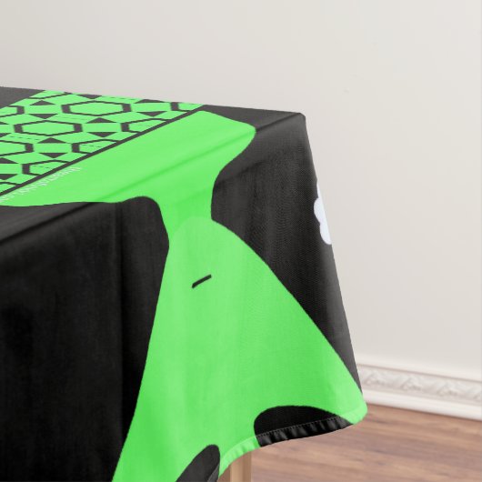 おもしろいエイリアンサンタギークユーモアグリーンアンドブラックおもしろい テーブルクロス (インサイチュ)