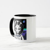 おもしろいエイリアンセラミックアクセント11oz マグカップ (正面左)