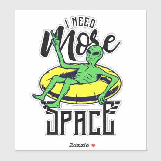 おもしろいエイリアンチュービングもっと宇宙が必要 シール (シート)