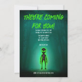 おもしろいエイリアン奪取パーティの招待状 招待状 (裏面)