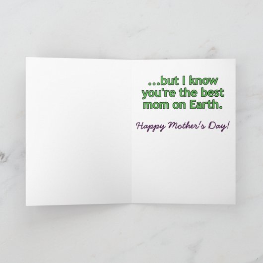 おもしろいエイリアン母の日 カード (内部)