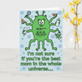 おもしろいエイリアン母の日 カード (黄色い花)