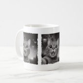 おもしろいエイリアン猫の誘拐驚いたUFO猫好き コーヒーマグカップ (正面左)