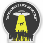 おもしろいエイリアン猫の誘拐 シール (正面)