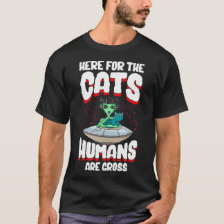 おもしろいエイリアン猫誘拐犯ハロウィーンユーモア Tシャツ