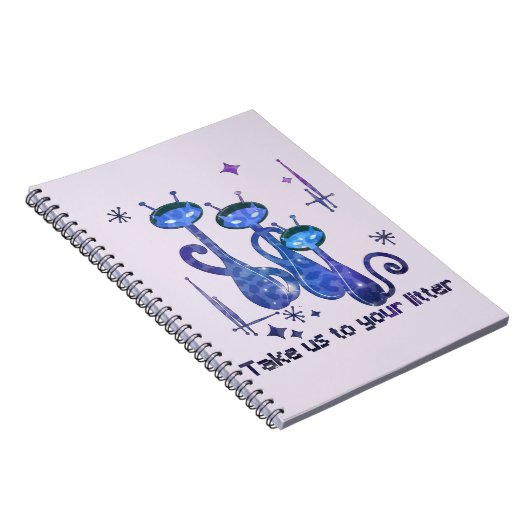 おもしろいエイリアン猫 |トイレに行こう ノートブック (右側)