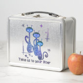 おもしろいエイリアン猫 – 「トイレに行こう」 メタルランチボックス (インサイチュ)