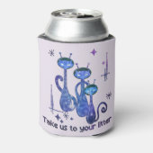 おもしろいエイリアン猫 |トイレに行こう 缶クーラー (缶裏面)