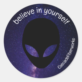 おもしろいエイリアン銀河系ステッ信じク、自分自身 ラウンドシール