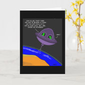 おもしろいエイリアン カード (黄色い花)