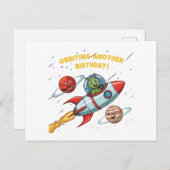 おもしろいエイリアン「別の誕生日の周回」宇宙・カード ポストカード (正面/裏面)