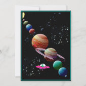 おもしろいエイリアン&宇宙船舶誕生日招待状 招待状 (裏面)