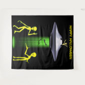 おもしろいエイリアン🎅🛸 UFOハローウィンパーティ タペストリー (正面(横))