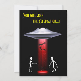 おもしろいエイリアン🎅🛸 UFOハローウィンパーティ 招待状