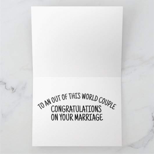 おもしろいエイリアンSCI-FI結婚おめでとう カード (内部)