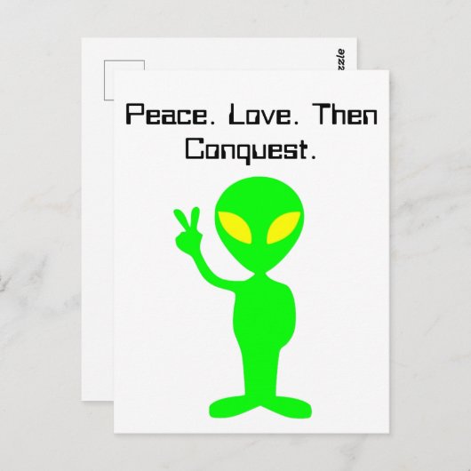 おもしろいエイリアンSFマンガ地球外芸術 ポストカード (正面/裏面)