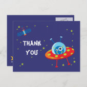 おもしろいエイリアンufo宇宙船ボーイズ感謝していユーハガキ ポストカード (正面/裏面)