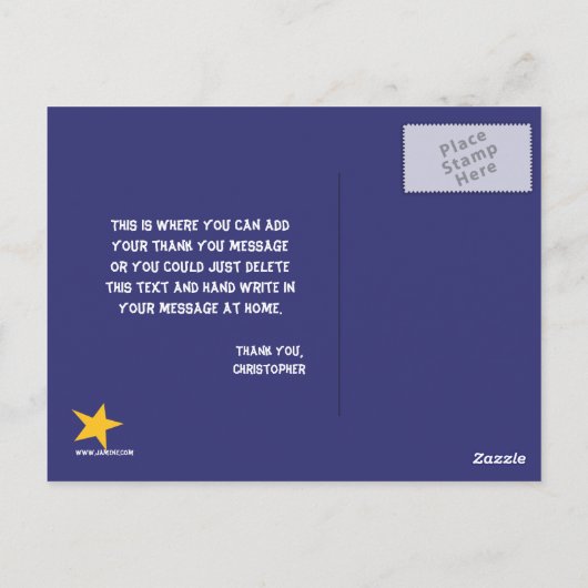 おもしろいエイリアンufo宇宙船ボーイズ感謝していユーハガキ ポストカード (裏面)