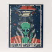 おもしろいエイリアンUFO宇宙陰謀 ジグソーパズル (縦)