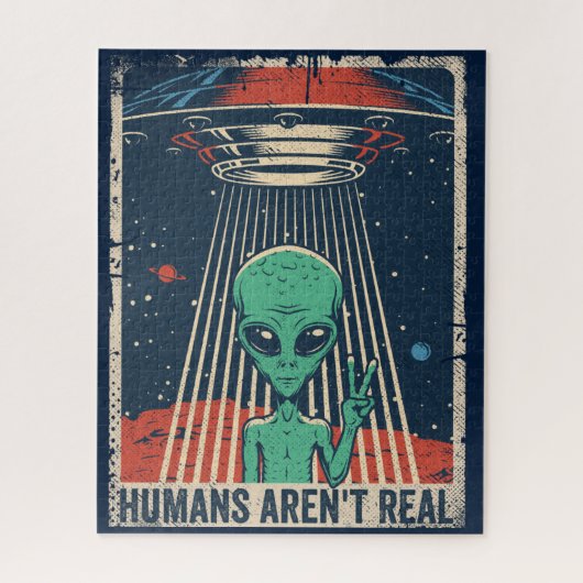 おもしろいエイリアンUFO宇宙陰謀 ジグソーパズル (縦)