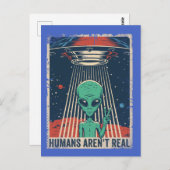 おもしろいエイリアンUFO宇宙陰謀 ポストカード (正面/裏面)