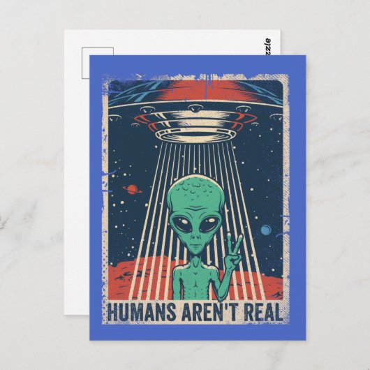おもしろいエイリアンUFO宇宙陰謀 ポストカード (正面/裏面)