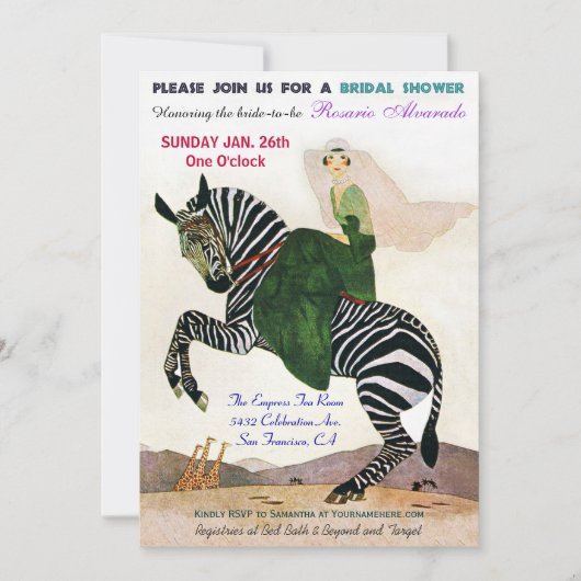 おもしろいエキゾチックブライダルシャワー招待状 招待状 (正面)
