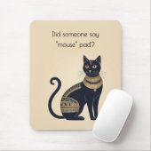 おもしろいエジインスパイアプト黒猫 マウスパッド (マウス)