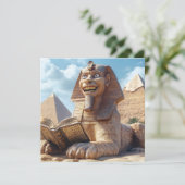 おもしろいエジプト読のスフィンクス像の古書 シーズンカード (スタンド正面)