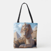 おもしろいエジプト読のスフィンクス像の古書 トートバッグ (裏面)