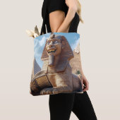 おもしろいエジプト読のスフィンクス像の古書 トートバッグ (クローズアップ)