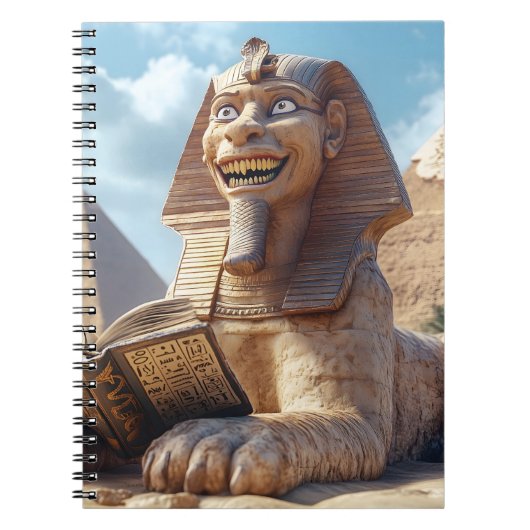 おもしろいエジプト読のスフィンクス像の古書 ノートブック (正面)