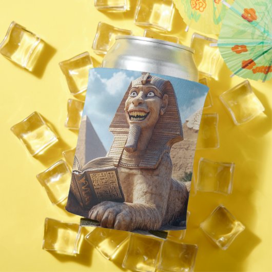 おもしろいエジプト読のスフィンクス像の古書 缶クーラー (インサイチュ 夏)