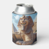 おもしろいエジプト読のスフィンクス像の古書 缶クーラー (缶正面)