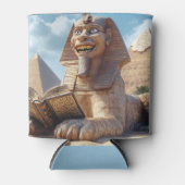 おもしろいエジプト読のスフィンクス像の古書 缶クーラー (正面)